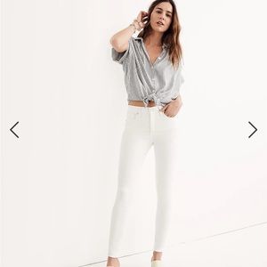 EUC Madewell Petite 9" Mid-Rise Skinny Jeans in Pure White 26S